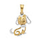 10k 2-tone Gold Women's Diamond Dog Pendant - FREE Shipping (US/CA)-Gold & Diamond Pendants & Necklaces-JadeMoghul Inc.