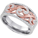 10k 2-tone Gold Women's Diamond Filigree Ring - FREE Shipping (US/CA)-Gold & Diamond Bands-7.5-JadeMoghul Inc.