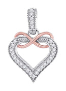 10k 2-tone Gold Women's Diamond Heart Infinity Pendant - FREE Shipping (US/CA)-Gold & Diamond Pendants & Necklaces-JadeMoghul Inc.