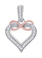 10k 2-tone Gold Women's Diamond Heart Infinity Pendant - FREE Shipping (US/CA)-Gold & Diamond Pendants & Necklaces-JadeMoghul Inc.
