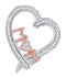 10k 2-tone Gold Women's Diamond Mom Heart Pendant - FREE Shipping (US/CA)-Gold & Diamond Pendants & Necklaces-JadeMoghul Inc.