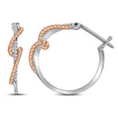 10k 2-tone Gold Women's Diamond Rope Hoop Earrings - FREE Shipping (US/CA)-Gold & Diamond Earrings-JadeMoghul Inc.