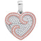 10k 2-tone Rose Gold Women's Diamond Heart Pendant - FREE Shipping (US/CA)-Gold & Diamond Pendants & Necklaces-JadeMoghul Inc.