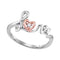 10k 2-tone Rose Gold Women's Diamond Heart Ring - FREE Shipping (US/CA)-Gold & Diamond Heart Rings-5-JadeMoghul Inc.