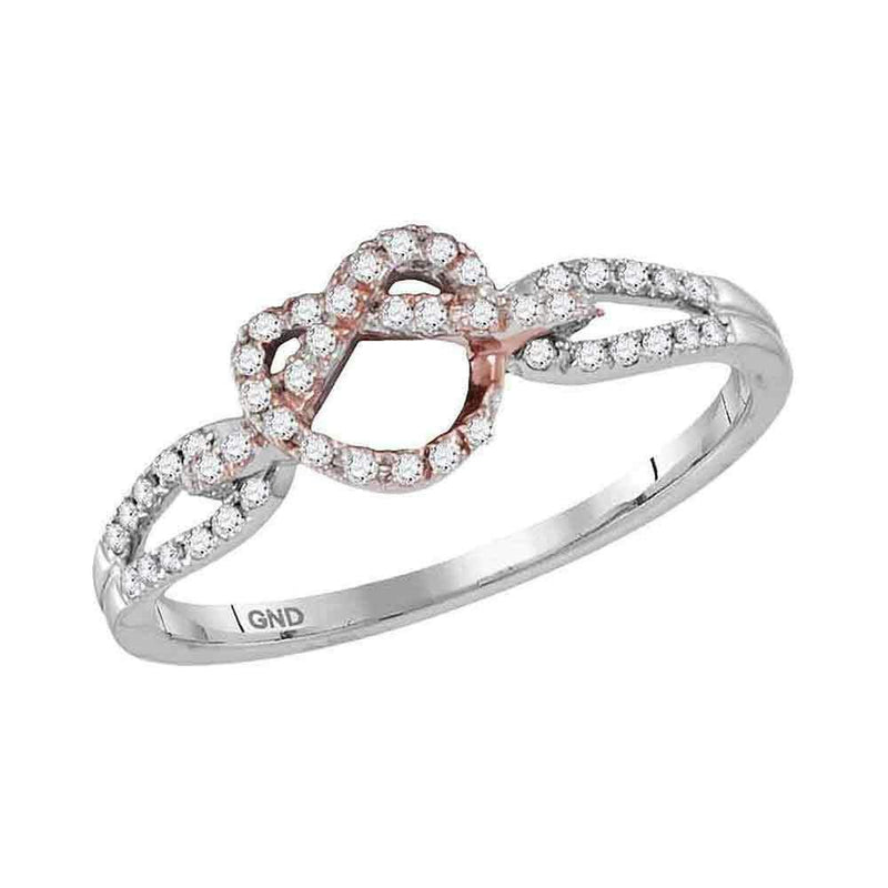 10k 2-tone White Gold Women's Diamond Infinity Heart Ring - FREE Shipping (US/CA)-Rings And Bands-5-JadeMoghul Inc.