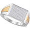 10k 2-tone White Gold Women's Diamond Rectangle Cluster Ring - FREE Shipping (US/CA)-Gold & Diamond Men Rings-8-JadeMoghul Inc.