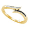 10k Gold Black Diamond Women's Unique Slender Bypass Ring - FREE Shipping (US/CA)-Gold & Diamond Bands-5-JadeMoghul Inc.