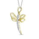 10k Gold Diamond-accented Women's Dragonfly Pendant - FREE Shipping (US/CA)-Gold & Diamond Pendants & Necklaces-JadeMoghul Inc.