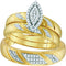 10k Gold Diamond His & Hers Matching Trio Wedding Ring Set - FREE Shipping (US/CA)-Gold & Diamond Trio Sets-5-JadeMoghul Inc.