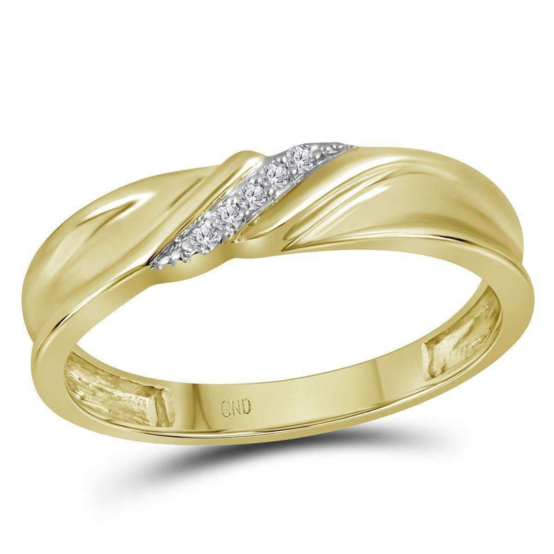 10k Gold Diamond His & Hers Matching Trio Wedding Ring Set - FREE Shipping (US/CA)-Gold & Diamond Trio Sets-5-JadeMoghul Inc.