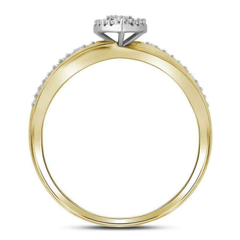 10k Gold Diamond His & Hers Matching Trio Wedding Ring Set - FREE Shipping (US/CA)-Gold & Diamond Trio Sets-7.5-JadeMoghul Inc.