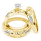 10k Gold Diamond Matching Claddagh His & Hers Trio Wedding Ring Set - FREE Shipping (US/CA)-Gold & Diamond Trio Sets-5.5-JadeMoghul Inc.