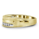 10k Gold Men's Round Diamond Channel-set Wedding Ring - FREE Shipping (US/CA)-Gold & Diamond Wedding Jewelry-10.5-JadeMoghul Inc.
