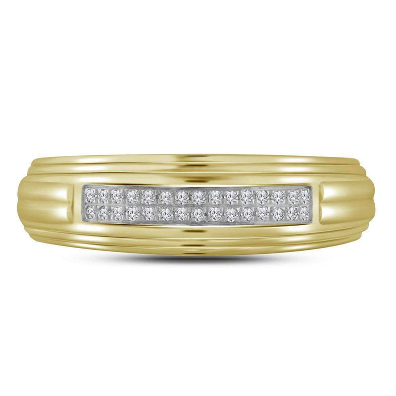 10k Gold Men's Round Diamond Micropave Wedding Ring - FREE Shipping (US/CA)-Gold & Diamond Wedding Jewelry-8.5-JadeMoghul Inc.