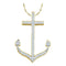 10k Gold Round Diamond Women's Anchor Pendant - FREE Shipping (US/CA)-Gold & Diamond Pendants & Necklaces-JadeMoghul Inc.