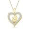 10k Gold Round Diamond Women's Heart Mother Child Embrace Pendant - FREE Shipping (US/CA)-Gold & Diamond Pendants & Necklaces-JadeMoghul Inc.