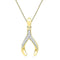 10k Gold Round Diamond Women's Wishbone Pendant - FREE Shipping (US/CA)-Gold & Diamond Pendants & Necklaces-JadeMoghul Inc.