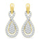 10k Gold Women's Diamond Oval Dangle Screwback Earrings - FREE Shipping (US/CA)-Gold & Diamond Earrings-JadeMoghul Inc.