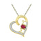 10k Gold Women's Lab-created Ruby & Diamond Heart Mom Pendant - FREE Shipping (US/CA)-Gold & Diamond Pendants & Necklaces-JadeMoghul Inc.