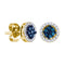 10k Gold Women's Round Blue Diamond Cluster Stud Screwback Earrings - FREE Shipping (US/CA)-Gold & Diamond Earrings-JadeMoghul Inc.