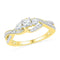 10k Gold Women's Round Diamond 3-stone Wedding Ring - FREE Shipping (US/CA)-Gold & Diamond Engagement & Anniversary Rings-5-JadeMoghul Inc.