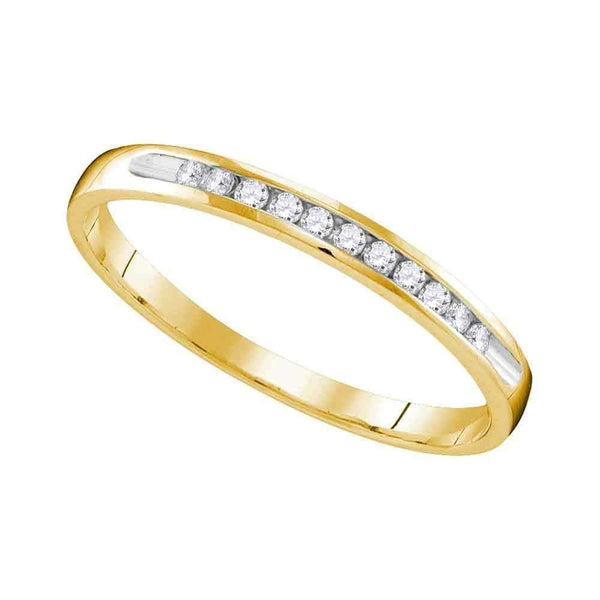 10k Gold Women's Round Diamond Anniversary Ring - FREE Shipping (US/CA)-Gold & Diamond Wedding Jewelry-5-JadeMoghul Inc.