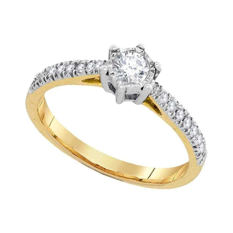10k Gold Women's Round Diamond Bridal Ring - FREE Shipping (US/CA)-Gold & Diamond Engagement & Anniversary Rings-5-JadeMoghul Inc.