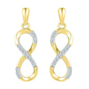 10k Gold Women's Round Diamond Infinity Dangle Screwback Earrings - FREE Shipping (US/CA)-Gold & Diamond Earrings-JadeMoghul Inc.