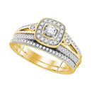 10k Gold Women's Round Diamond Wedding Ring Set - FREE Shipping (US/CA)-Gold & Diamond Wedding Ring Sets-5-JadeMoghul Inc.