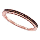 10k Pink Rose Gold Enhanced Diamond Women's Anniversary Band - FREE Shipping (US/CA)-Gold & Diamond Bands-5-JadeMoghul Inc.