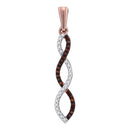 10k Pink Rose Gold Red Enhanced Diamond Women's Infinity Weave Pendant - FREE Shipping (US/CA)-Gold & Diamond Pendants & Necklaces-JadeMoghul Inc.