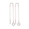 10k Rose Gold Round Diamond Women's Diamond Dangle Threader Earrings - FREE Shipping (US/CA)-Gold & Diamond Earrings-JadeMoghul Inc.