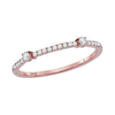 10k Rose Gold Women's Diamond 1 Row Stackable Ring - FREE Shipping (US/CA)-Rings And Bands-5-JadeMoghul Inc.