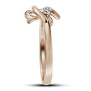 10k Rose Gold Women's Diamond Bow Tie Ring - FREE Shipping (US/CA)-Gold & Diamond Fashion Rings-5-JadeMoghul Inc.