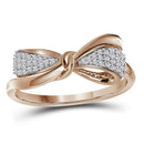 10k Rose Gold Women's Diamond Bow Tie Ring - FREE Shipping (US/CA)-Gold & Diamond Fashion Rings-9-JadeMoghul Inc.