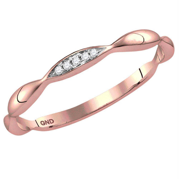 10k Rose Gold Women's Diamond Contour Stackable Ring-Gold & Diamond Rings-9.5-JadeMoghul Inc.
