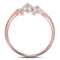 10k Rose Gold Women's Diamond Double Heartbeat Ring - FREE Shipping (US/CA)-Gold & Diamond Fashion Rings-5.5-JadeMoghul Inc.