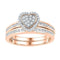 10k Rose Gold Women's Diamond Heart Wedding Ring Set - FREE Shipping (US/CA)-Wedding Jewelry-5-JadeMoghul Inc.