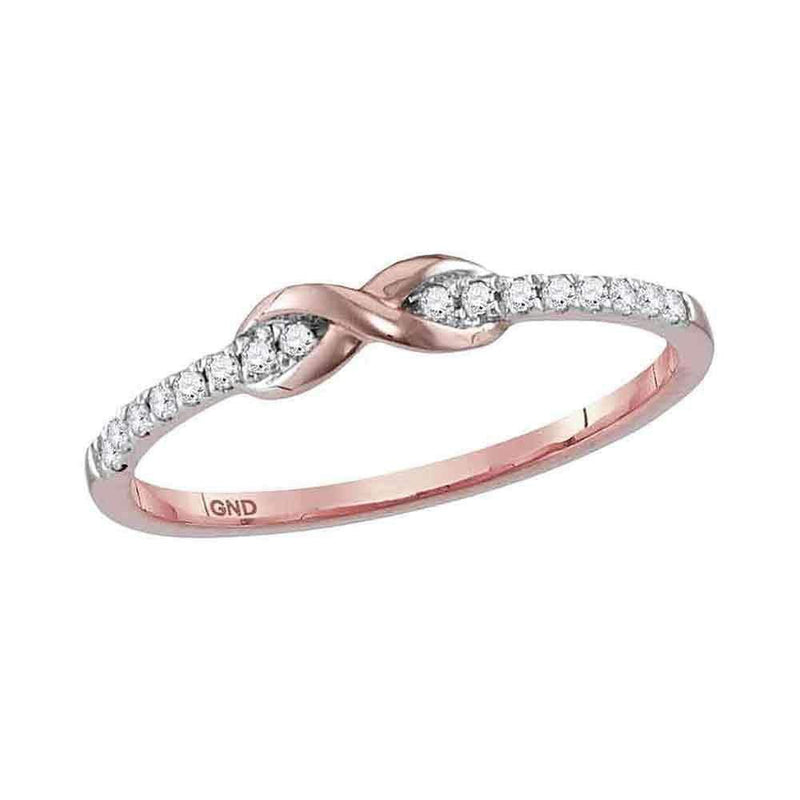 10k Rose Gold Women's Diamond Infinity Knot Stackable Ring - FREE Shipping (US/CA)-Rings And Bands-5-JadeMoghul Inc.