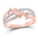 10k Rose Gold Women's Diamond Mom Ring-Gold & Diamond Rings-7.5-JadeMoghul Inc.