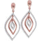 10k Rose Gold Women's Diamond Nested Oval Dangle Earrings - FREE Shipping (US/CA)-Gold & Diamond Earrings-JadeMoghul Inc.