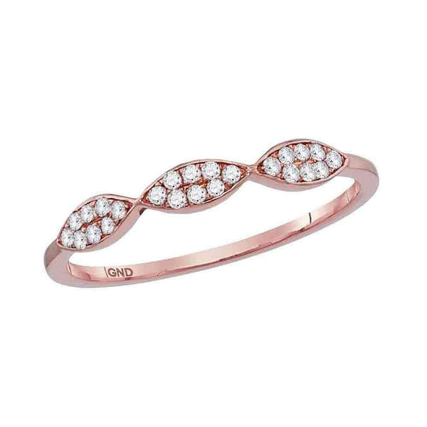 10k Rose Gold Women's Diamond Oval Cluster Stackable Ring - FREE Shipping (US/CA)-Rings And Bands-5-JadeMoghul Inc.