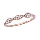 10k Rose Gold Women's Diamond Oval Cluster Stackable Ring-Gold & Diamond Rings-11-JadeMoghul Inc.