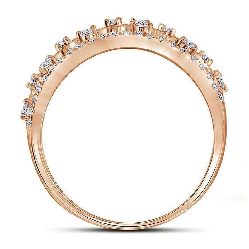 10k Rose Gold Women's Diamond Roped Woven Ring - FREE Shipping (US/CA)-Gold & Diamond Bands-6-JadeMoghul Inc.