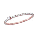 10k Rose Gold Women's Diamond Solitaire Stackable Ring - FREE Shipping (US/CA)-Rings And Bands-6.5-JadeMoghul Inc.