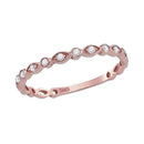 10k Rose Gold Women's Diamond Stackable Ring - FREE Shipping (US/CA)-Rings And Bands-JadeMoghul Inc.