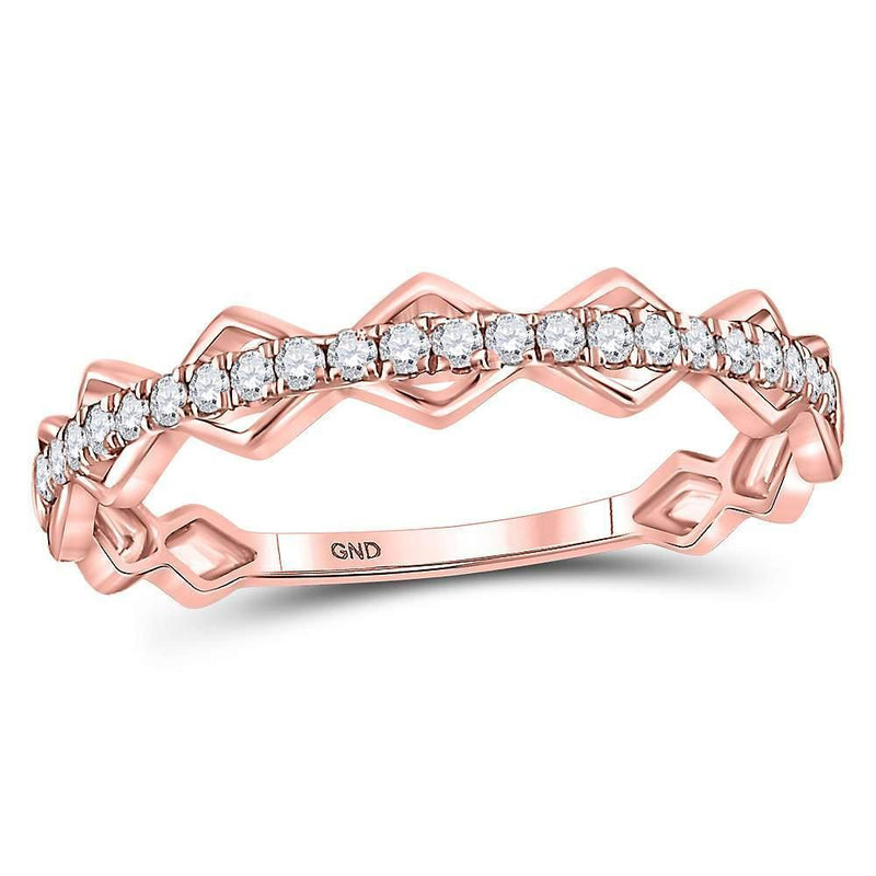 10k Rose Gold Women's Diamond Stackable Ring-Rings And Bands-6-JadeMoghul Inc.