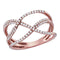 10k Rose Gold Women's Diamond Strands Crossover Ring - FREE Shipping (US/CA)-Gold & Diamond Bands-JadeMoghul Inc.