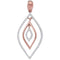 10k Rose Gold Women's Diamond Triple Ovals Outline Pendant - FREE Shipping (US/CA)-Gold & Diamond Pendants & Necklaces-JadeMoghul Inc.