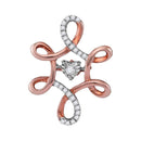 10k Rose Gold Women's Diamond Twinkle Solitaire Pendant - FREE Shipping (US/CA)-Gold & Diamond Pendants & Necklaces-JadeMoghul Inc.